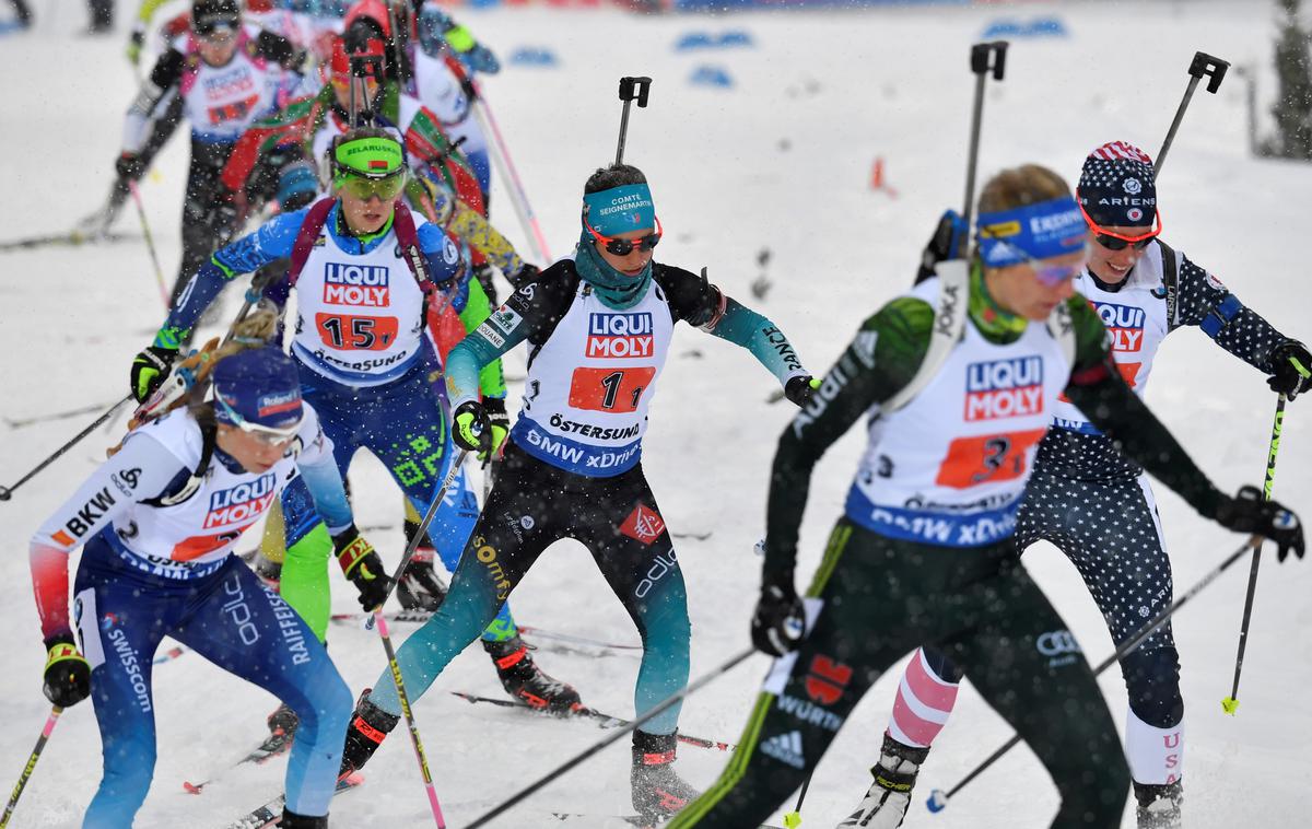 Östersund 2019 mešane štafete | Prvi dan biatlonskega svetovnega prvenstva v Östersundu na Švedskem so se pomertile mešane štafete, zmagala je Norveška pred Nemčijo in Italijo, Slovenija pa je tekmovanje končala že v drugi predaji. | Foto Reuters