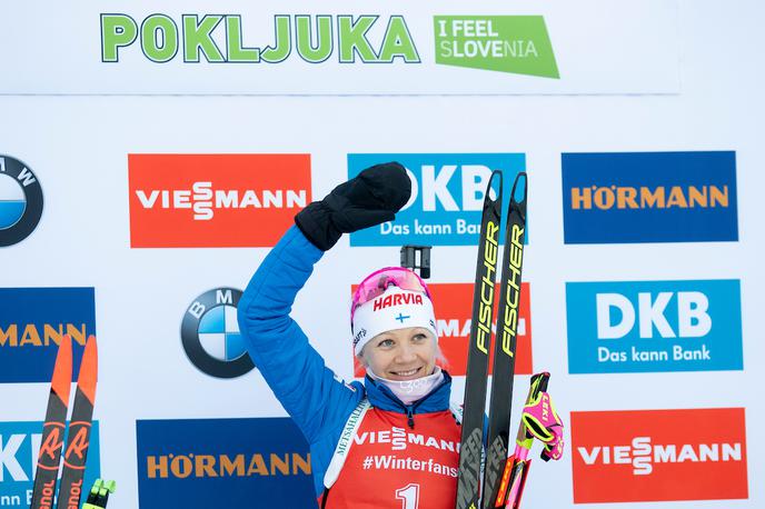 Biatlon Pokljuka zasledovalna tekma ženska | Kaisa Mäkäräinen je zmagovalka zasledoalne tekme na Pokljuki. | Foto Urban Urbanc/Sportida