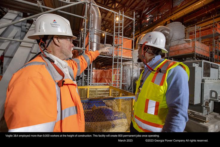 Enoti Vogtle 3 in 4 sta na vrhuncu gradbenih del zaposlovali več kot devet tisoč delavcev. Objekt je po zaključku gradnje omogočil več kot 800 delovnih mest | Foto: Georgia Power