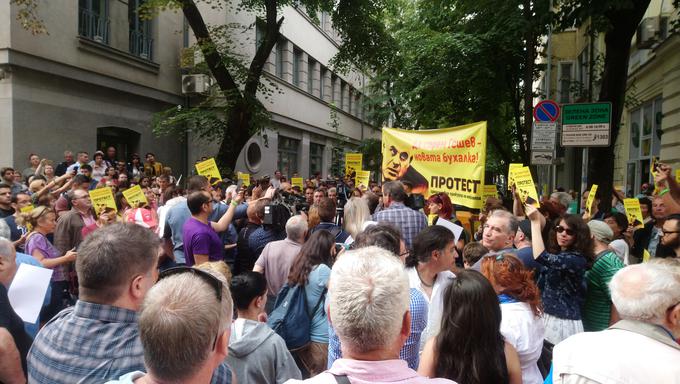 Protest proti vnovičnemu mandatu Geševa leta 2019. | Foto: Wikimedia Commons / Spiritia