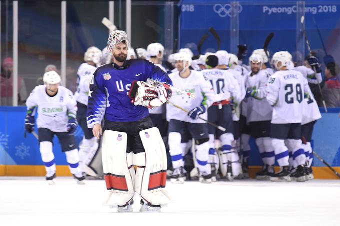 Veliko veselje slovenskih hokejistov in šok za ameriške | Foto: Getty Images