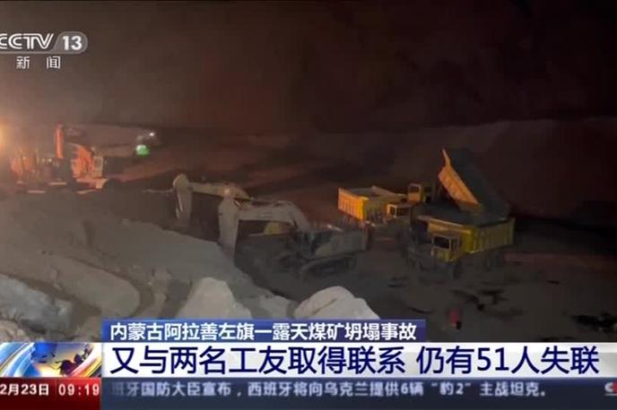 Rudnik na Kitajskem, nesreča | V nesreči sta umrla dva človeka, šest je bilo ranjenih, številni so pogrešani. | Foto CCTV