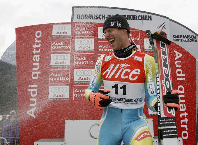 Jerman bo v slovensko športno zgodovino zapisan kot prvi Slovenec z zmago v smuku. Svojo krstno zmago je dosegel leta 2007 v Garmisch-Partenkirchnu. | Foto: Getty Images