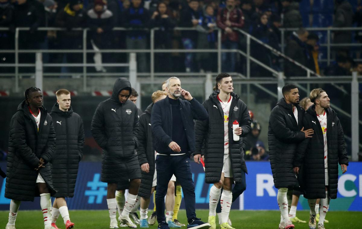 Inter Leipzig | RB Leipzig je po Atleticu (1:2), Juventusu (2:3), Liverpoolu (0:1) in Celticu (1:3) ostal praznih rok v ligi prvakov še proti Interju (0:1). | Foto Reuters