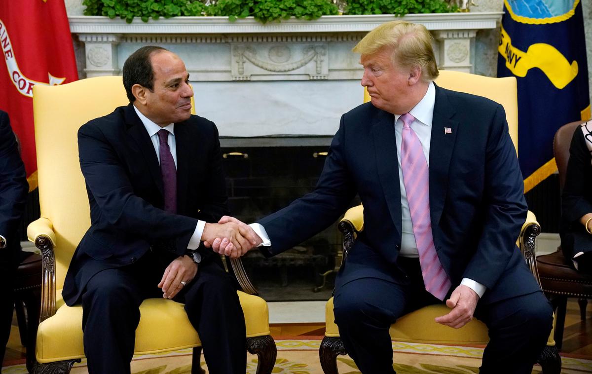 Sisi in Trump | Egiptovski predsednik Abdel Fatah al Sisi in ameriški predsednik Donald Trump. | Foto Reuters