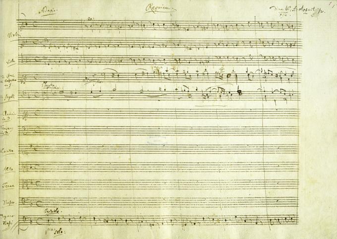 Rekviem, Mozartov rokopis | Foto: Rekviem, Wolfgang Amadeus Mozart, 1791 – © Avstrijska narodna knjižnica