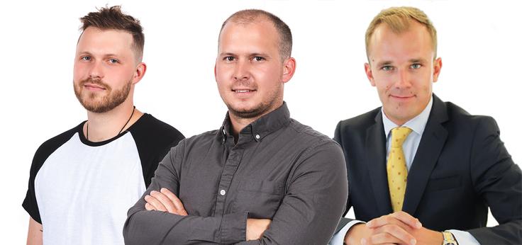 Od leve proti desni: Aljoša Praznik (tehnični vodja), Klemen Rupnik (produktni vodja in direktor) in Boštjan Antolič (strateški vodja in direktor). | Foto: osebni arhiv/Lana Kokl