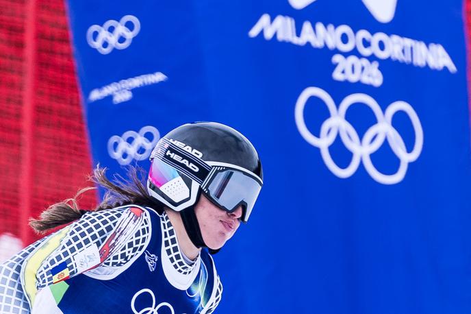 Cande Moreno Smuk | Andorska smučarka Cande Moreno se je huje poškodovala na ženskem smuku na ZOI 2026. | Foto Guliverimage