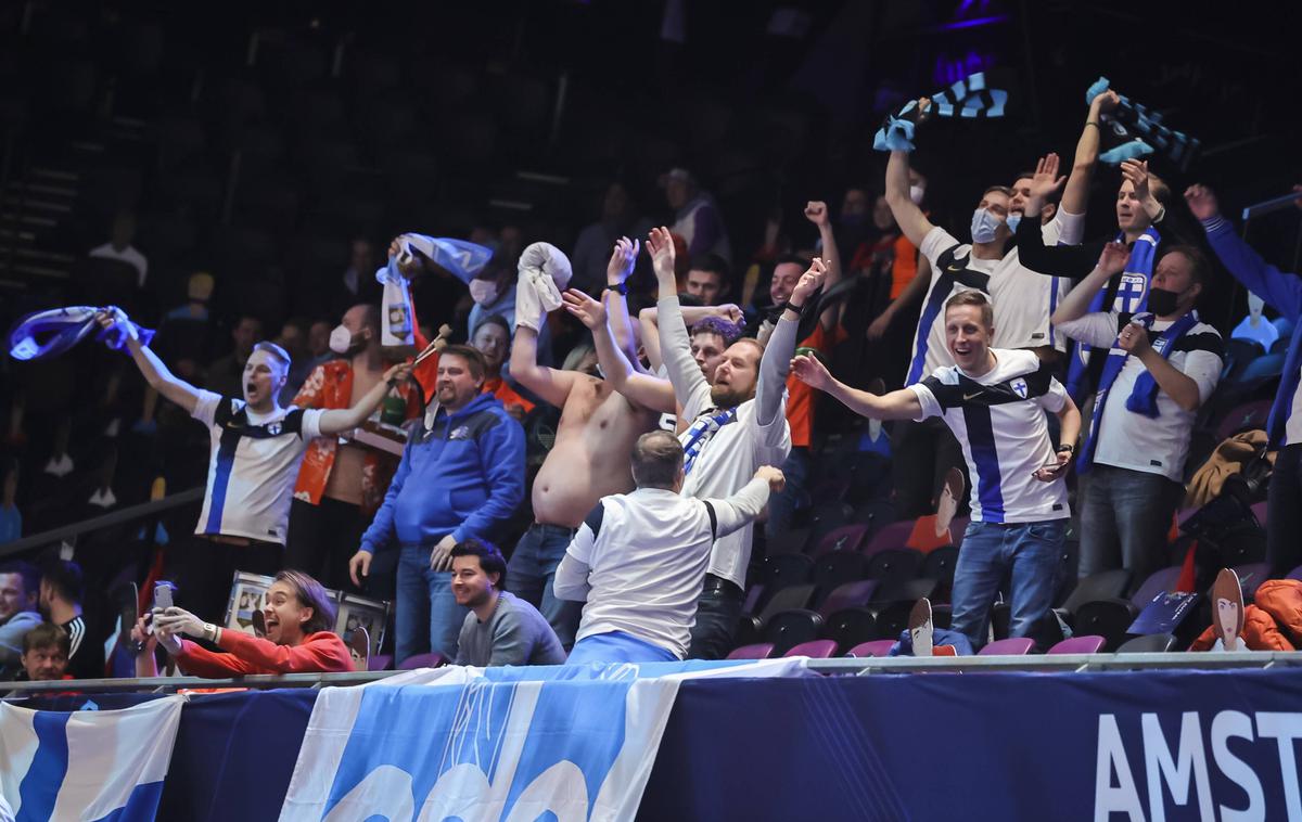 Slovenija Finska Futsal | Finski navijači so si v petek po zmagi nad Slovenijo (2:1) lahko dali duška. | Foto Guliverimage