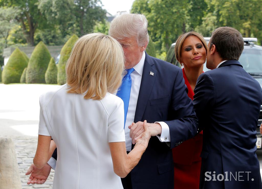 donald trump, melania trump, emmanuel macron, brigitte trogneux