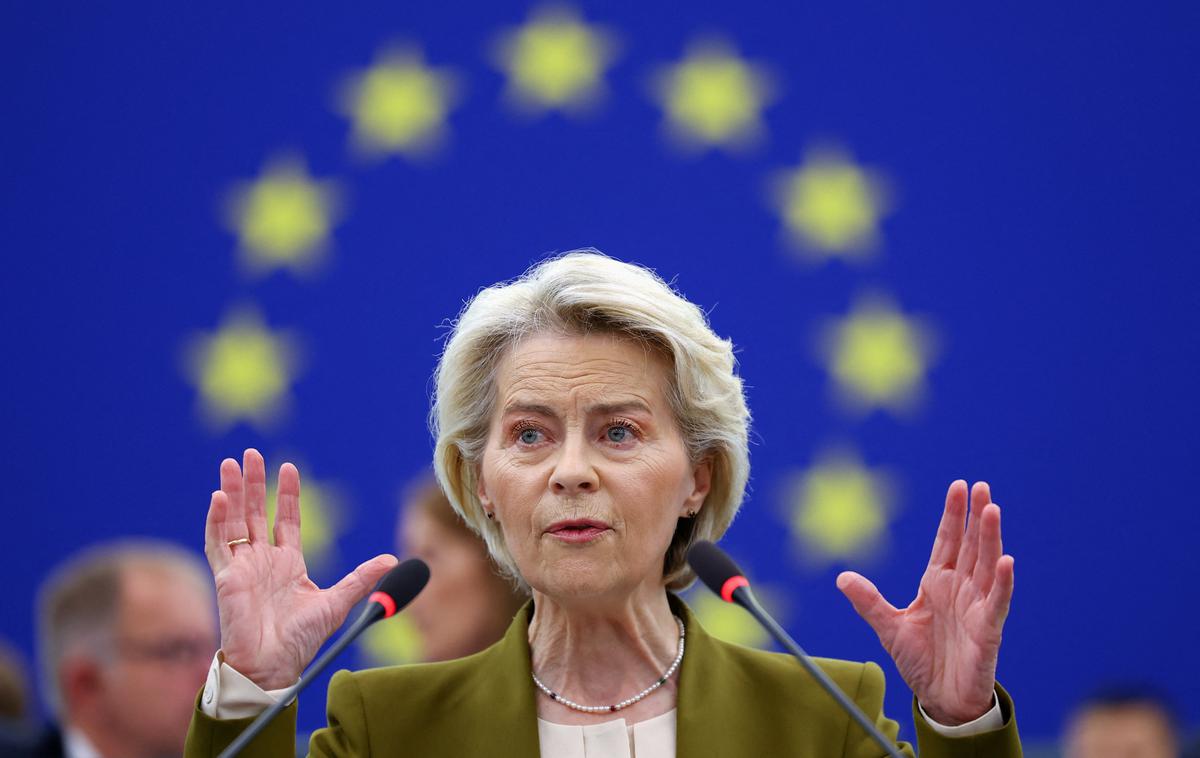 Ursula von der Leyen | Težko pričakovani govor predsednice Evropske komisije Ursule von der Leyen je med evropskimi poslanci povzročil kar nekaj nezadovoljstva. | Foto Reuters