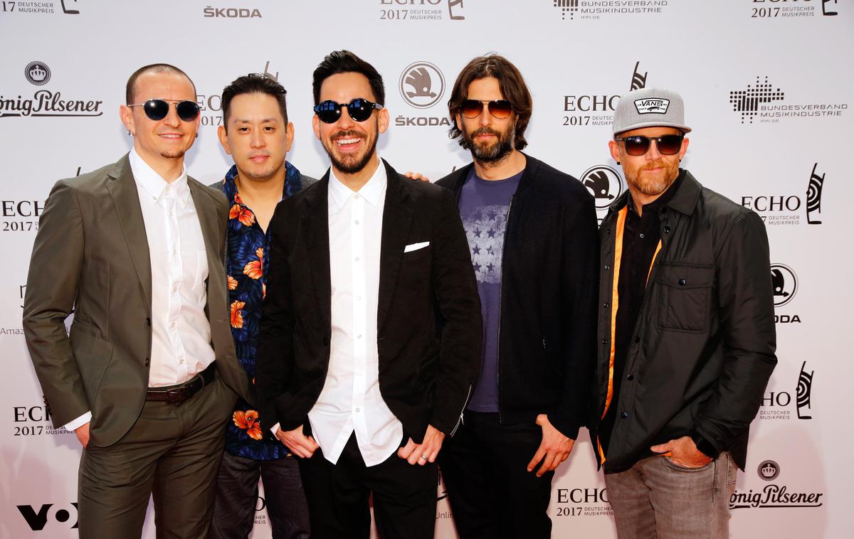 Linkin Park | Nekdanji člani skupine Linkin Park (od leve proti desni): pokojni Chester Bennington, Joe Hahn, Mike Shinoda, Rob Bourdon in Dave Farell. | Foto Guliverimage