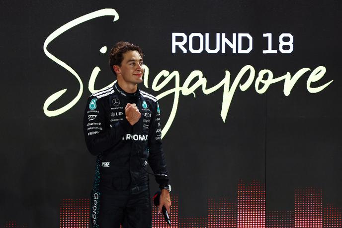 Singapur George Russell | George Russell je bil še sam presenečen nad prvim rezultatom kvalifikacij. | Foto Reuters