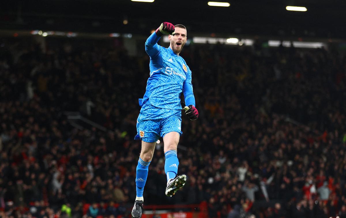 Manchester United David de Gea | David de Gea se veseli gola Freda za zmago Manchestra Uniteda s 3:1. | Foto Reuters