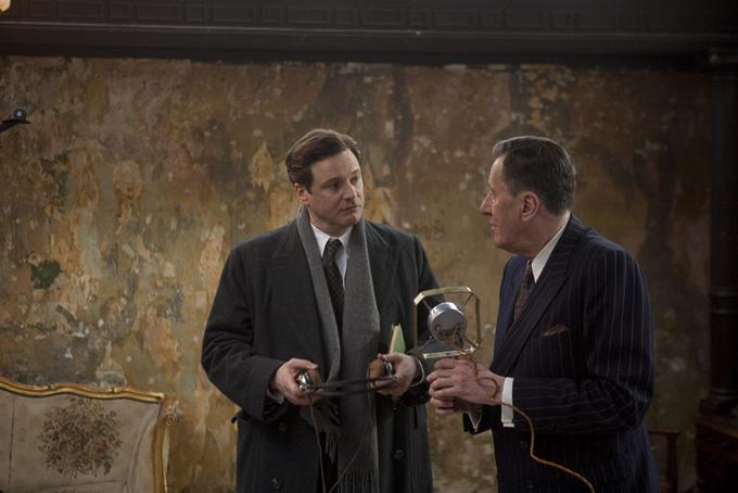 Colin Firth in Geoffrey Rush, ki je igral govornega terapevta Lionela Logueja. | Foto: IMDb