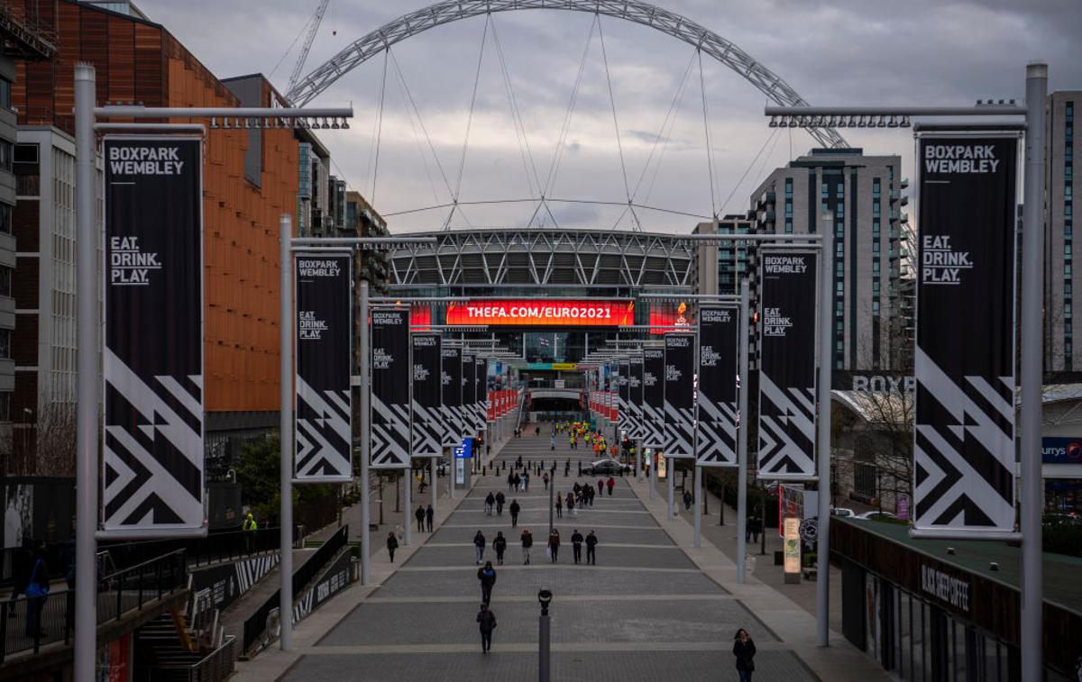 Wembley | Bo stadion Wembley eno od prizorišč, ki bi lahko gostilo zaključne tekme v angleški ligi brez gledalcev? | Foto Getty Images