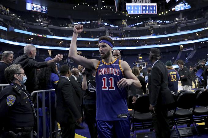 Klay Thompson je bil prvi mož Golden State Warriors ob uvrstitvi v končnico. | Foto: Guliverimage/Vladimir Fedorenko