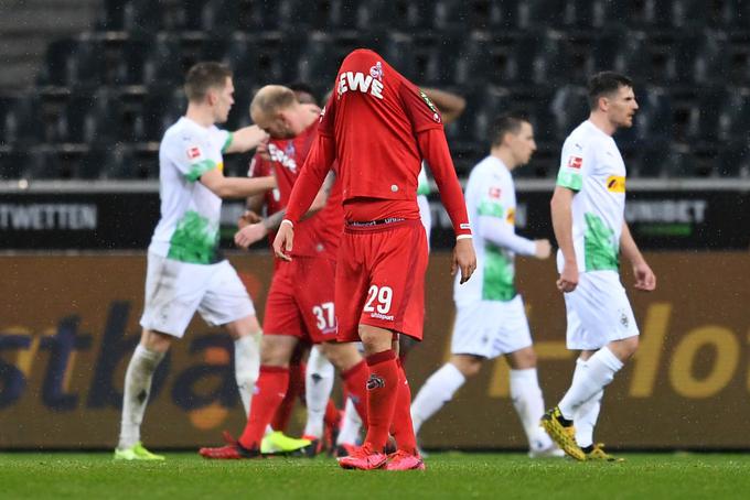 Zadnja tekma nemške bundeslige je bila na sporedu v sredo, 11. marca, ko je Borussia Mönchengladbach na svojem stadionu brez prisotnosti gledalcev premagala Köln z 2:1. | Foto: Getty Images