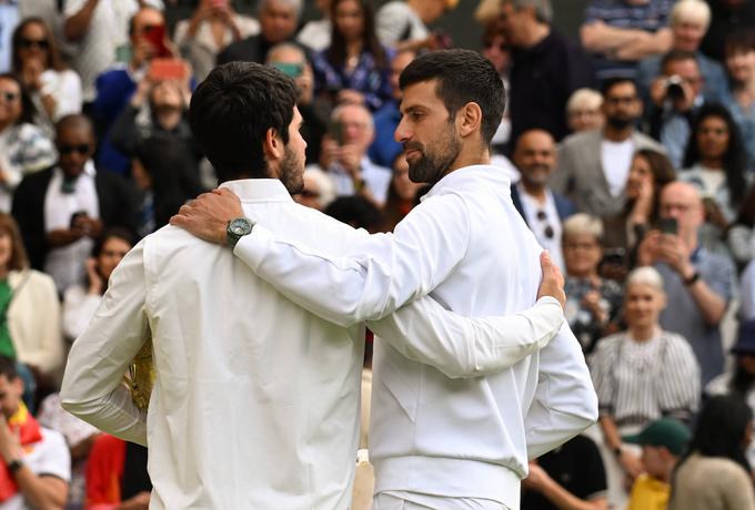 Novak Đoković in Carlos Alcaraz na turnirju v Wimbledonu. | Foto: Guliverimage