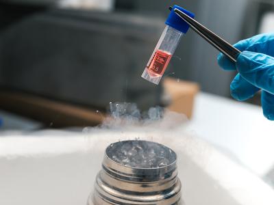 Ena od posod z vzorci Biobanke huje okvarjena