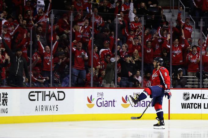 Aleksander Ovečkin, zvezdnik moštva Washington Capitals, je plošček poslal v mrežo s hitrostjo 163 kilometrov na uro.  | Foto: Guliverimage/Getty Images