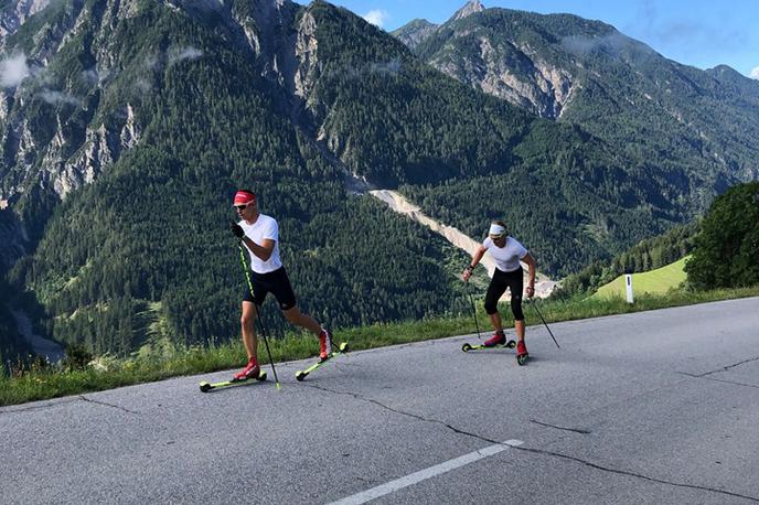 Klemen Bauer, Rok Tršan | Slovenska biatlonska reprezentanca se mudi na pripravah v Obertilliachu v Avstriji. | Foto SZS