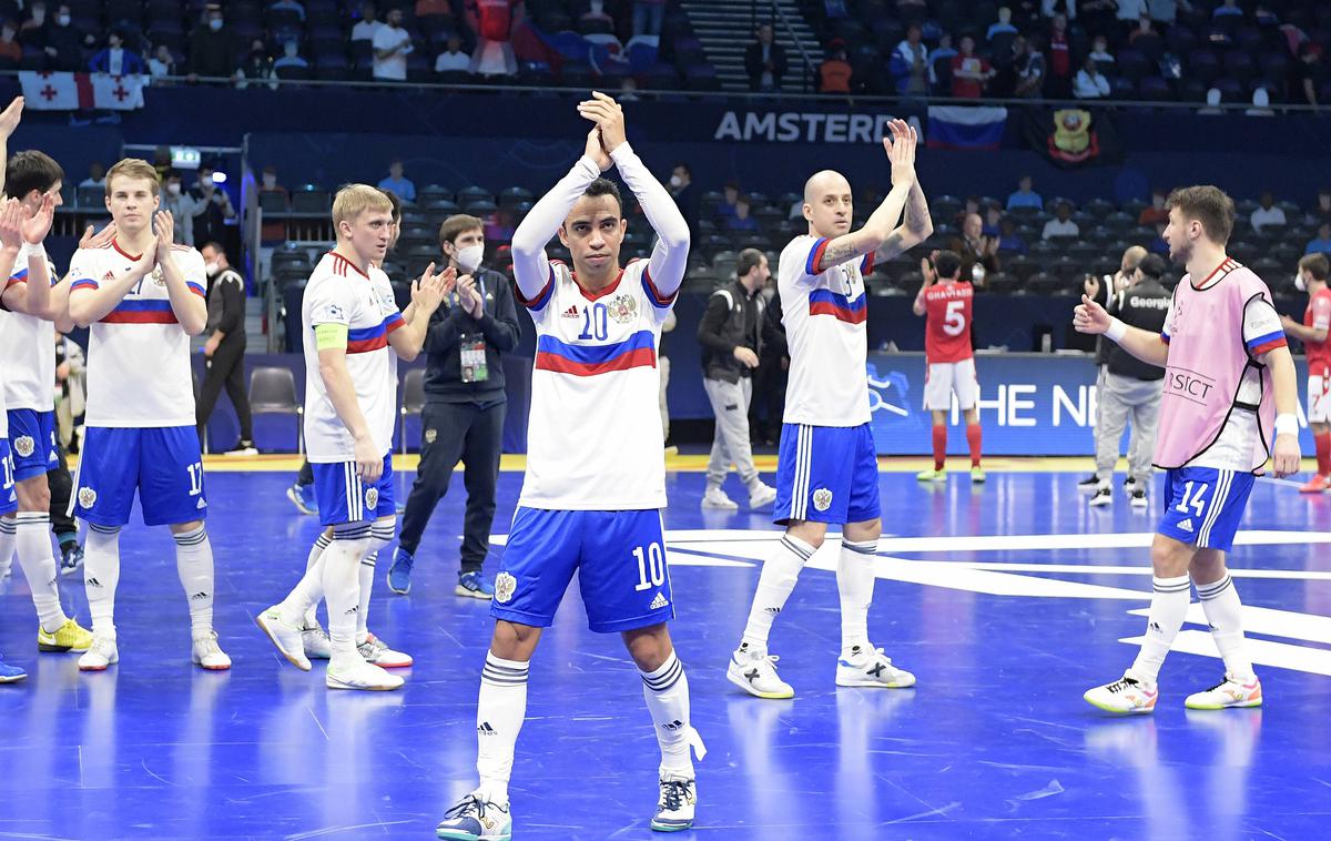 futsal Rusija | Rusija na čelu z Robinhom je v polfinale prišla z zmago nad Gruzijo. | Foto Guliver Image