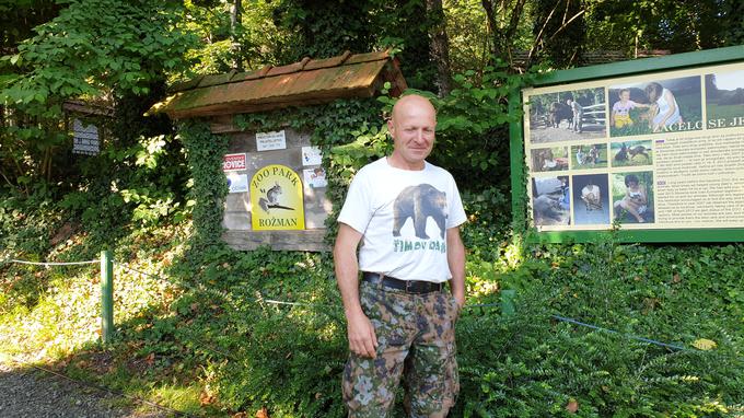 Jože Rožmanec, oskrbnik in lastnik zasebnega živalskega vrta ZOO park Rožman | Foto: Andreja Lončar