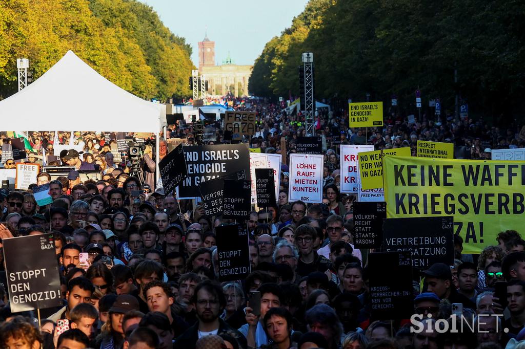 Berlin, protest, protestniki, podpora, Gaza, Palestina