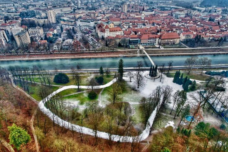 Celje srčno mesto – proga za smučarski tek ima obliko srca. Foto: Gregor Katič in Aljoša Vornšek  | Foto: 