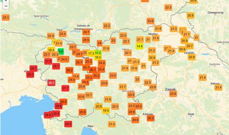 Med vzhodno in zahodno Slovenijo velika temperaturna razlika #animacija