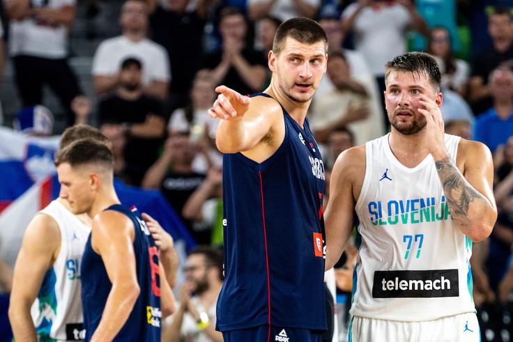 V sredo sta v Ljubljani blestela Luka Dončić in Nikola Jokić. Skupaj sta dosegla 60 točk, Ljubljančan jih je dosegel kar 34 in bil prvi strelec srečanja. | Foto: Matic Klanšek Velej/Sportida