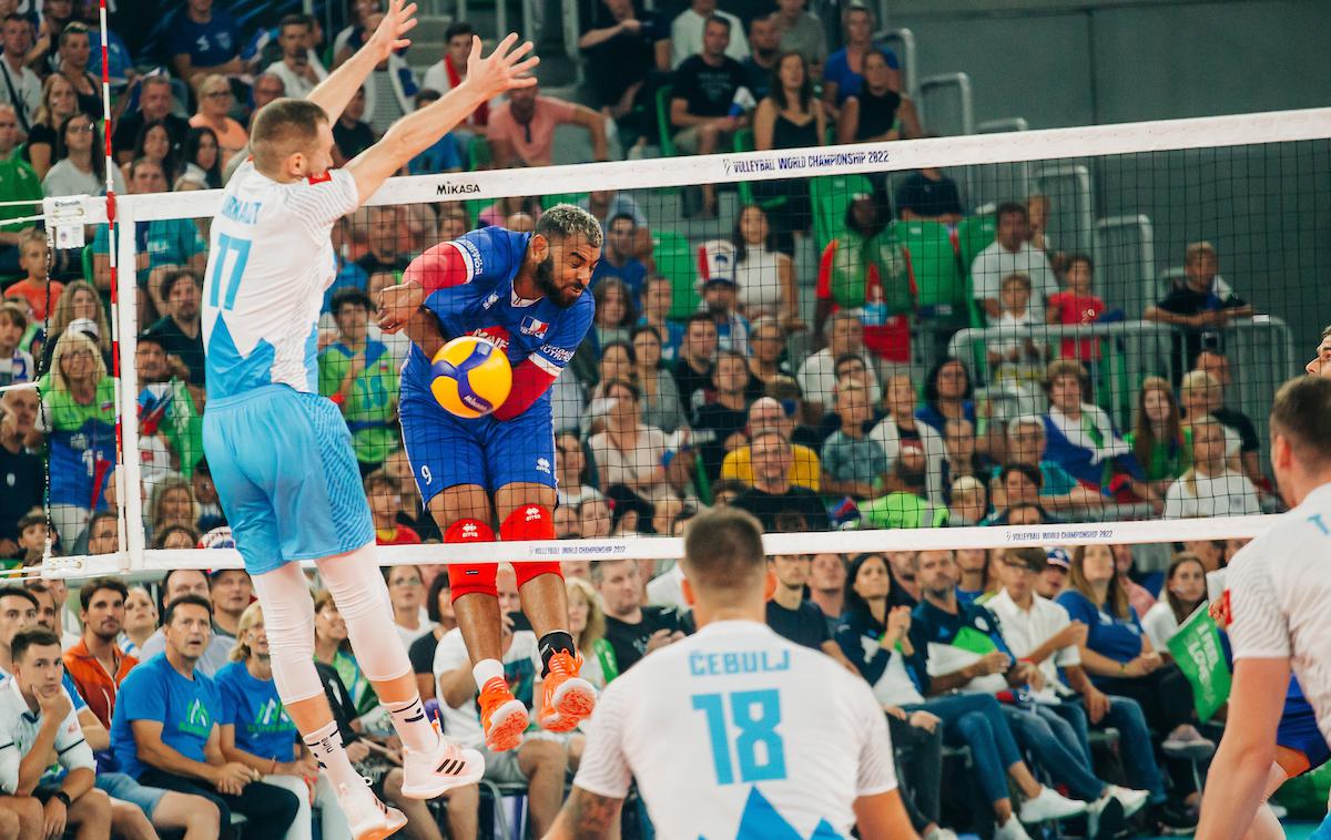 SP v odbojki, Slovenija - Francija | Earvin Ngapeth je prvi zvezdnik Francije. | Foto Siniša Kanižaj/Sportida