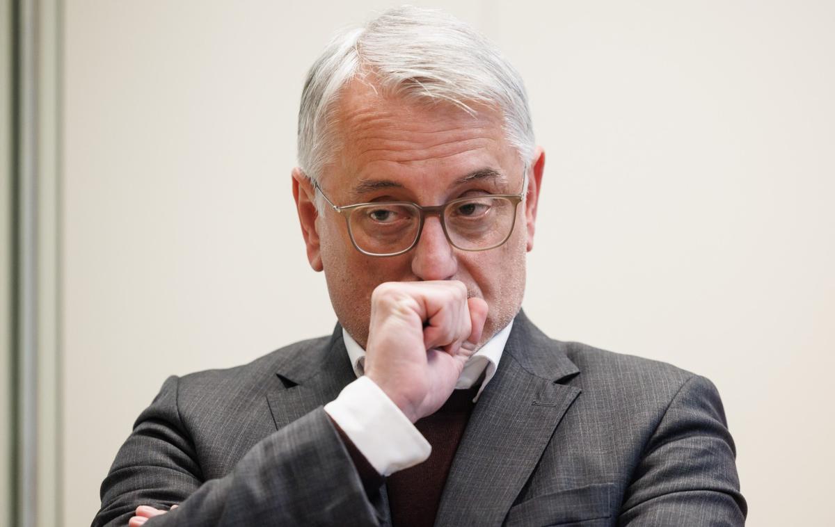 Predsednik vlade Robert Golob ter ministra Matjaž Han in Asta Vrečko so dali izjavo po današnjem srečanju strank vladne koalicije. | Predsednik SD Matjaž Han | Foto STA
