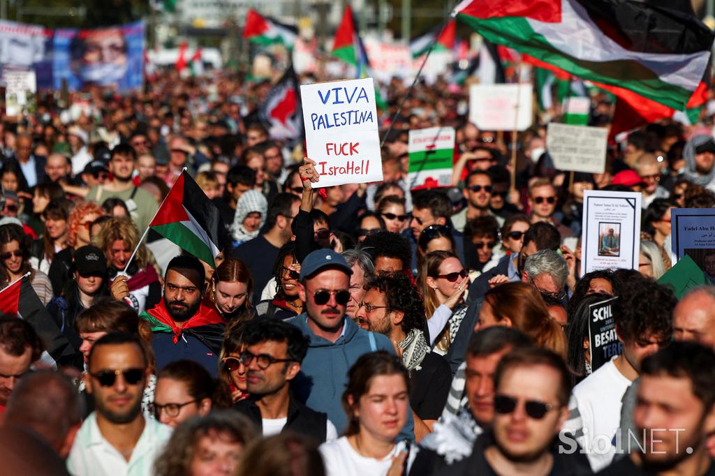 Berlin, protest, protestniki, podpora, Gaza, Palestina