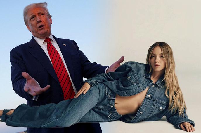 Sydney Sweeney, Donald Trump | "Sydney Sweeney, registrirana republikanka, ima NAJBOLJ VROČ oglas," je na družbenem omrežju Truth Social zapisal Donald Trump. | Foto Profimedia, Reuters