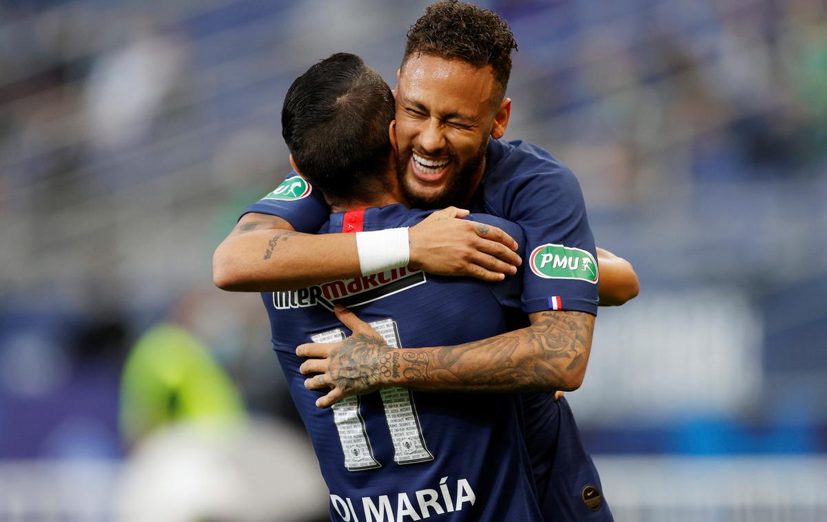 Neymar | Veselje Brazilca Neymarja po zadetku, ki je PSG prinesel novo lovoriko.  | Foto Reuters