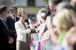 Švicarsko predsednico Pahor sprejel v središču Ljubljane (foto)