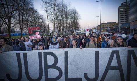 V Ljubljani znova protest, uperjen proti županovi podpori Vučiću #video #foto