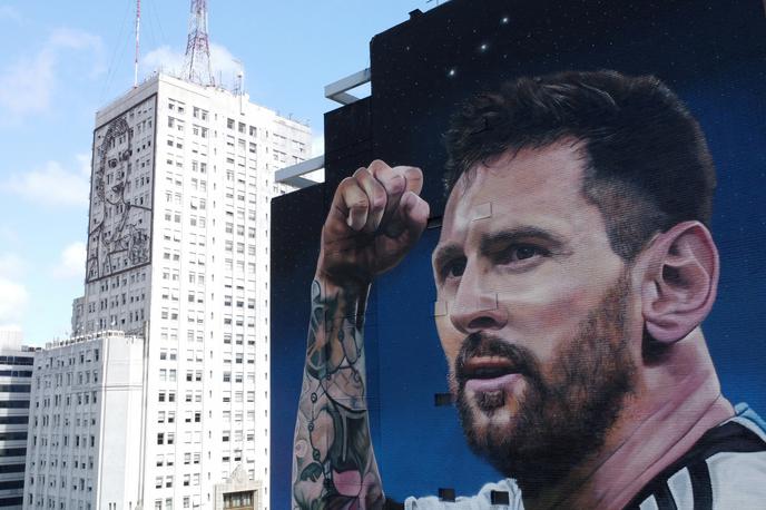 Mural Lionel Messi Buenos Aires | Trideset metrov visok mural Lionela Messija v Buenos Airesu. | Foto Reuters