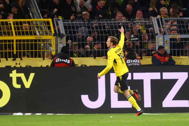 Maximilian Beier je zadel za zmago dortmundske Borussie. | Foto: Reuters