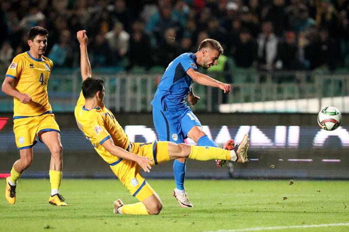 liga narodov Kazahstan Slovenija Jan Mlakar | Jan Mlakar je sredi drugega polčasa zadel za vodstvo in tudi zmago Slovenije v Almatyju. | Foto Reuters