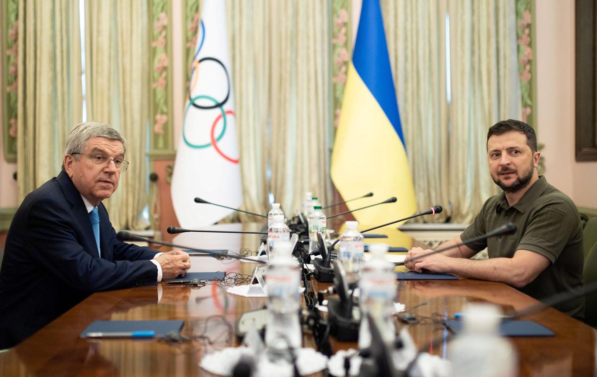 MOK Ukrajina Bach Zelenski | Thomas Bach na sestanku z Volodimirjem Zelenskim. | Foto Reuters