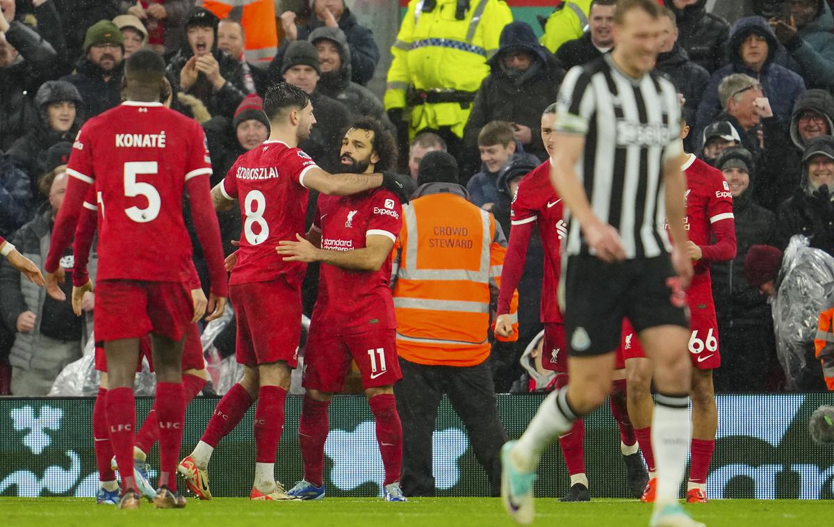 Mo Salah | Mohamed Salah je k zmagi Liverpoola nad Newcastlom prispeval dva gola in se na vrhu lestvice strelcev s 14. golom izenačil z Erlingom Haalandom. | Foto Guliverimage