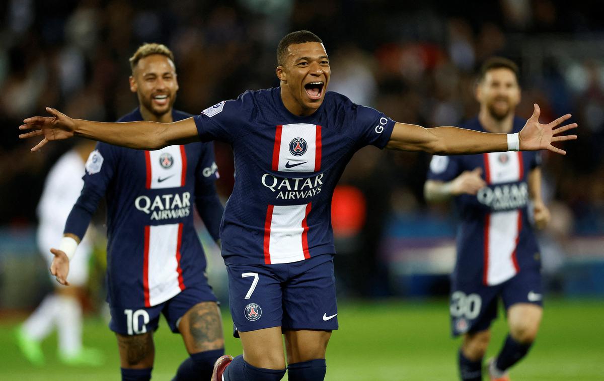 PSG Mbappe | PSG, edini francoski predstavnik v osmini finala lige prvakov, se bo spomladi v boju za četrtfinale pomeril z Bayernom, Bavarci so leta 2020 v finalu lige prvakov premagali prav Parižane.  | Foto Reuters
