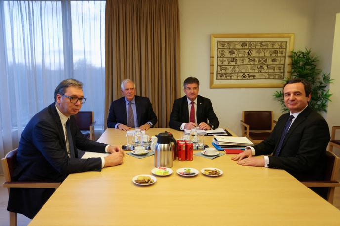 Vučić, Kurti, Borell | Novo srečanje voditeljev Srbije in Kosova bo potekalo marca. | Foto Reuters