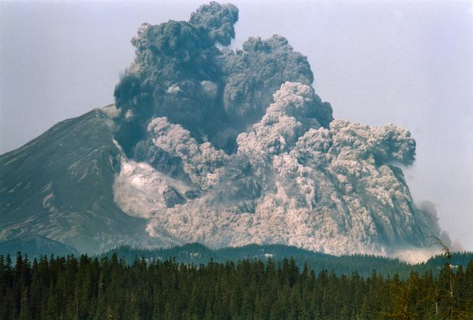 Trenutek, ko je šlo zares. Da je fotografija nastala takoj po sprožitvi zemeljskega plazu in ognjeniški eksploziji, ki je sledila, dokazujejo drevesa. Vsa namreč še stojijo, saj jih udarni val oziroma tok vulkanskih kamnin, plinov in blata še ni dosegel.  | Foto: Thomas Hilmes/Wikimedia Commons