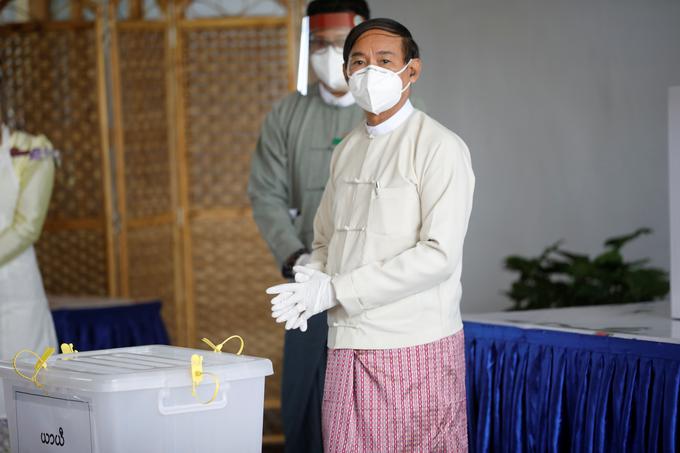 Mjanmarski predsednik Vin Mjint je zmagal na novembrskih volitvah. | Foto: Reuters