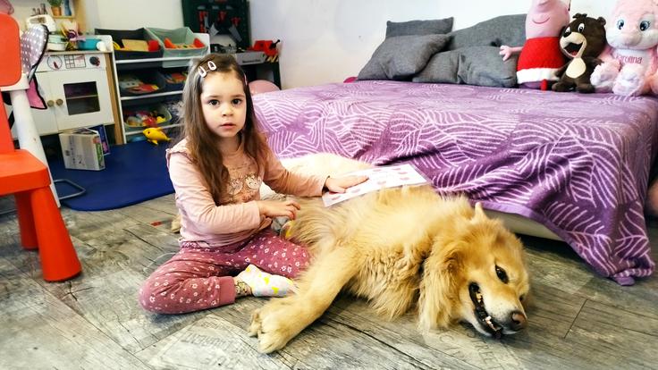"Če bi Karolino vprašali po njenem najboljšem prijatelju, bi bil to zagotovo njen kuža Ari. Vedno ji nariše nasmeh na obraz," sta o hčerkini ljubezni do živali povedala Karolinina starša Borut in Sabina Lavrič. | Foto: Društvo Viljem Julijan