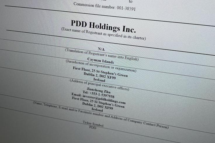V holdinško družbo PDD Holdings se je prestrukturiralo kitajsko podjetje Pinduoduo Inc..  | Foto: Matic Tomšič / SEC / Posnetek zaslona